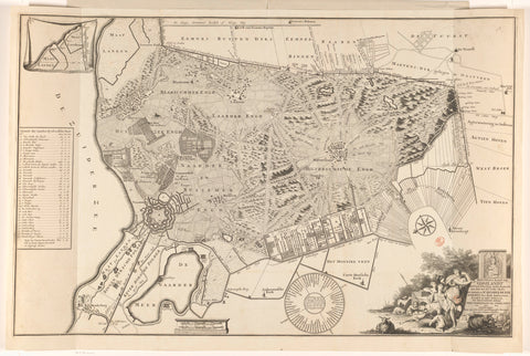 Map of the Gooi, Hendrik Post, 1726 - 1738 Canvas Print