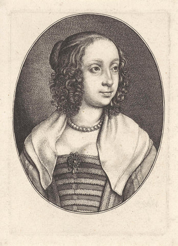 Portrait of Catherine Howard, Queen of England, Wenceslaus Hollar, 1646-1648 Canvas Print