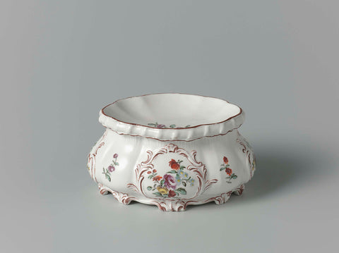 Pair of salt cellars, Weesper porseleinfabriek, c. 1760 - c. 1761 Canvas Print