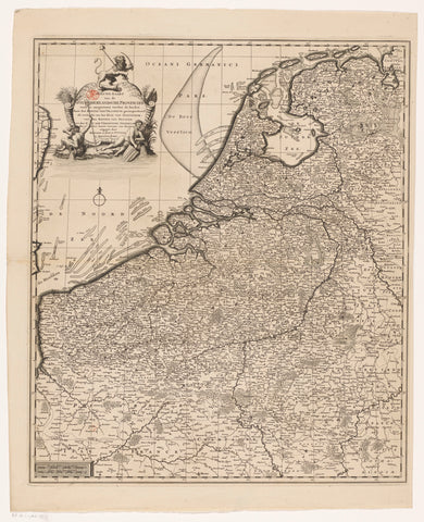 Map of the Seventeen Provinces, Joachim Ottens (possibly), 1715 - 1737 Canvas Print