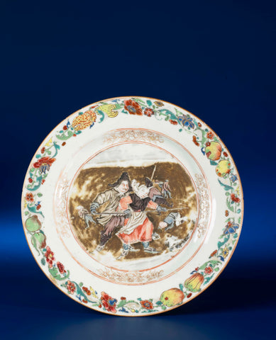 Plate with an iceskating scene, anonymous, c. 1740 - c. 1760 Canvas Print