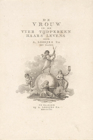 Title page for: A. Pz. Loosjes, 'De Vrouw in de Vier Tijdperken Haars Levens', 1809, Reinier Vinkeles (I), 1809 Canvas Print