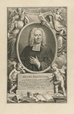 Portret van Henri Chatelain, Jacob Folkema, 1759 Canvas Print