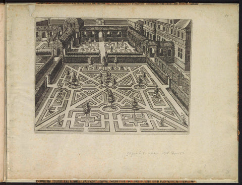 Garden with a parterre and diagonal paths, anonymous, 1615 Canvas Print