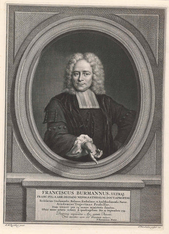 Portret van Franciscus Burman, Jacob Houbraken, 1736 Canvas Print