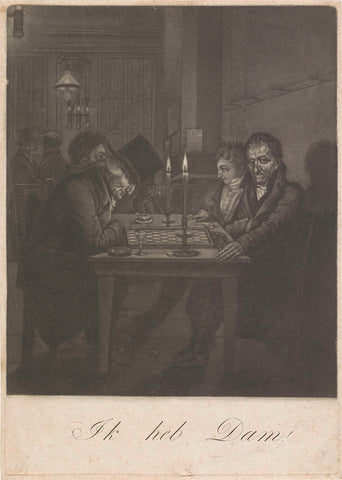 Draughts players in the coffee room of Felix Meritis in Amsterdam, ca. 1800, anonymous, 1800 - 1810 Canvas Print