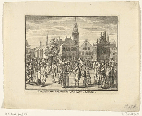 Leprozenoptocht op Koppermaandag in Amsterdam, 1604, anonymous, 1729 Canvas Print