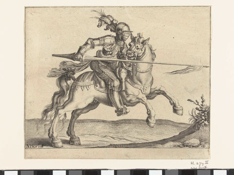 Spear rider, attacking to the right, Jacob de Gheyn (II) (workshop of), 1640 Canvas Print