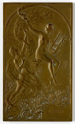 Plaque awarded to Bart van Hove at the international world exhibition in Brussels, 1910 with accompanying box, Godefroid Devreese, 1910 Canvas Print