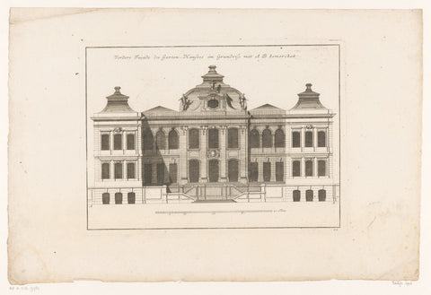 Frontfaçade of a garden pavilion, anonymous, 1729 Canvas Print