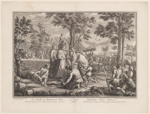 Feast and sacrifice in honor of Ceres, Jean Baptiste de Poilly, 1679 - 1728 Canvas Print