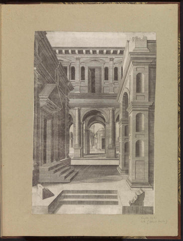 Architectuurstudie, anonymous, 1595 - 1622 Canvas Print