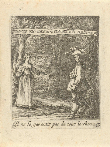 Man and woman in forest, Albert Flamen, 1672 Canvas Print