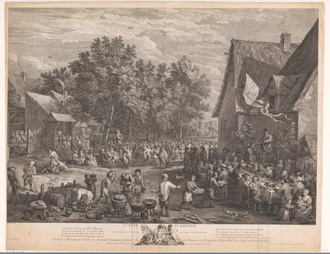 Dorpsfeest, Jacques-Philippe Le Bas, 1748 Canvas Print