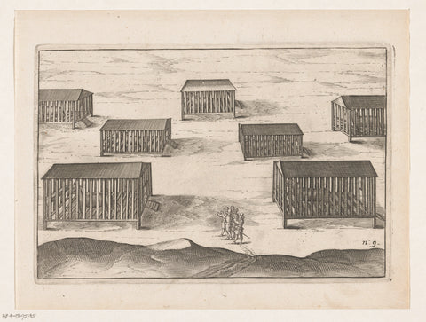 Stables of the king of Tuban, 1599, anonymous, 1619 Canvas Print