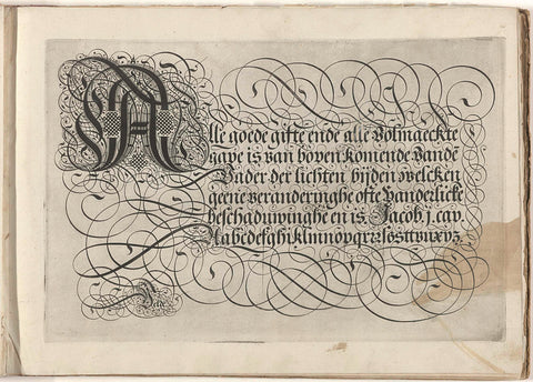 Schrijfvoorbeeld: Alle goede gifte (...), Simon Frisius, 1608 Canvas Print