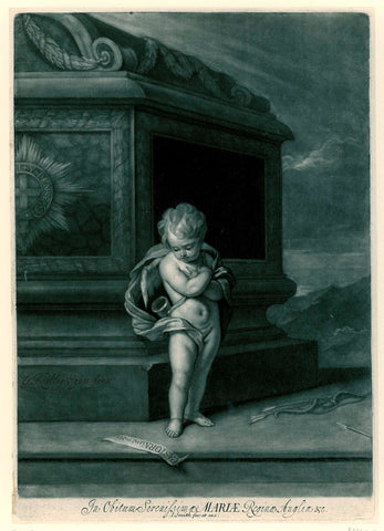 Zinneprent in memory of Maria Stuart, 1695, John Smith (printmaker/ publisher), 1695 Canvas Print