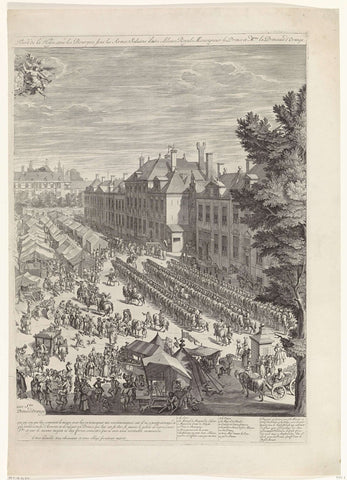 Haagse Kermis met de prins en prinses van Oranje, 1686 (right-hand leaf), Daniël Marot (I), 1686 Canvas Print