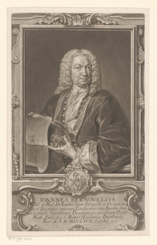 Portrait of Johann Bernoulli, Johann Jacob Haid, 1714-1767 Canvas Print