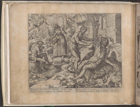 Satan Covers Job with Sores, Philip Galle, 1563 Canvas Print