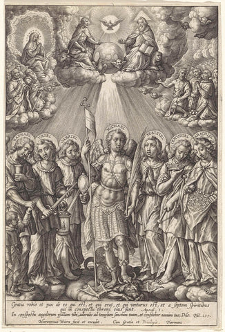 Seven Archangels, Hieronymus Wierix, 1563 - before 1619 Canvas Print