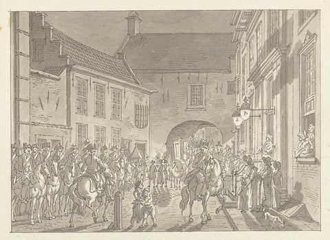 L.P. van de Spiegel brought to the Prison Gate, 1795, Jan Bulthuis, 1796 Canvas Print