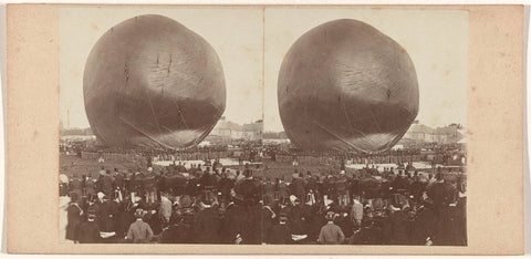 Giant balloon 'le Géant' by Nadar is released in Amsterdam, 14 September 1865, Pieter Oosterhuis (attributed to), 1865 Canvas Print