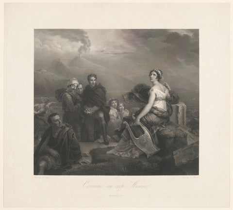 Corinne with a winch at Capo Miseno, Zachée Prévost, 1807 - 1861 Canvas Print