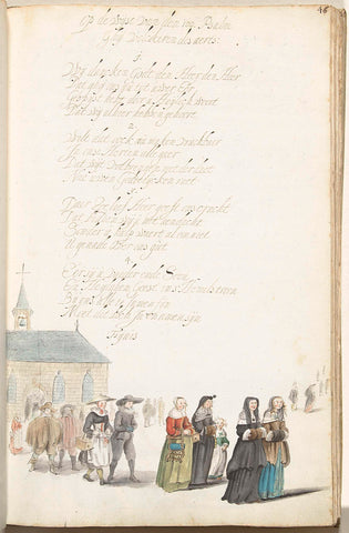 Group of churchgoers on leaving the church, Gesina ter Borch, c. 1654 Canvas Print