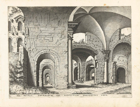 View of the Baths of Diocletian, John or Luke of Doetechum (attributed to), c. 1578 - c. 1600 Canvas Print