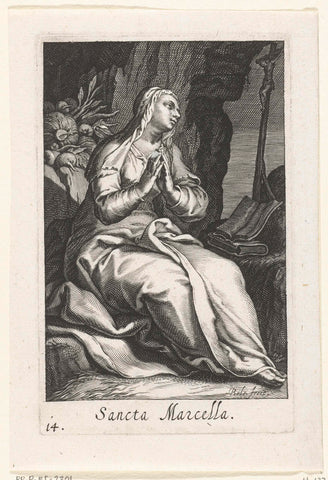 Saint Marcella of Rome as hermit, Boëtius Adamsz. Bolswert, 1619 Canvas Print