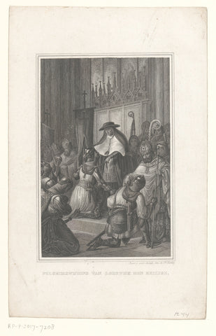 Louis IX of France ordained pilgrim, 1244 (?), anonymous, 1800 - 1899 Canvas Print