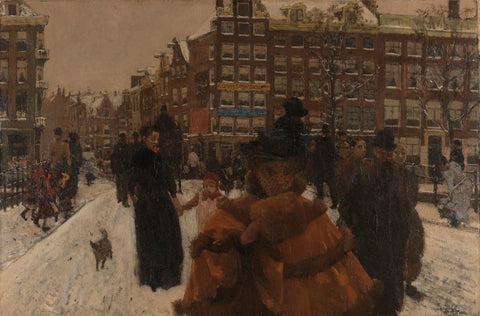 The Singel Bridge at the Paleisstraat in Amsterdam, George Hendrik Breitner, 1898 Canvas Print