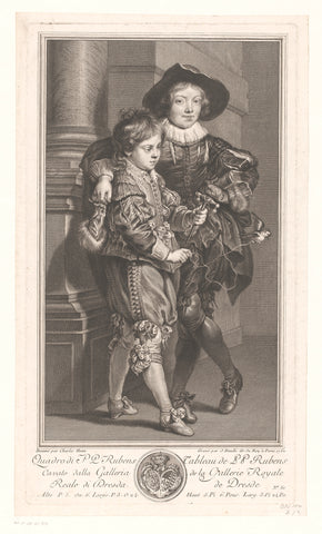 Portrait of Albert and Nicolaas Rubens, Jean Daullé, 1752 Canvas Print