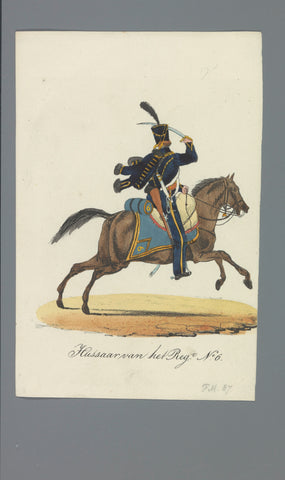 Hussaar van het Reg.t No. 6, Albertus Verhoesen (attributed to), 1835 - 1850 Canvas Print