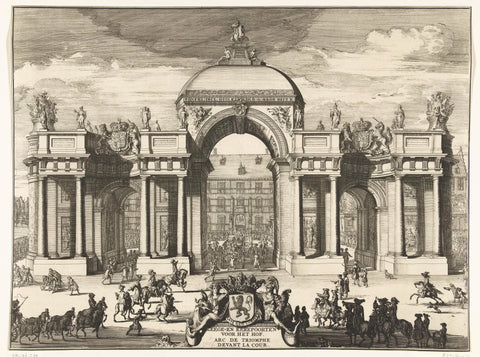 The triumphal arch at the Buitenhof, 1691, Romeyn de Hooghe, 1691 Canvas Print