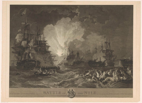 Battle of the Nile, 1798, James Fittler, 1768 - 1835 Canvas Print