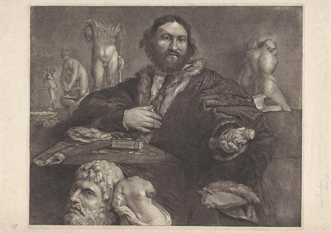 Portrait of Andrea Odoni, Cornelis Visscher (II), 1638 - 1658 Canvas Print