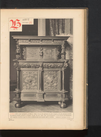 Oak and ebony cabinet, anonymous, c. 1881 - in or before 1889 Canvas Print