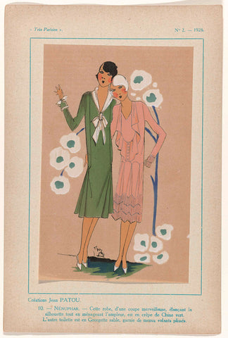 Très Parisien, 1926, no. 2, Pl. 10: Créations Jean PATOU - NÉNUPHAR, G-P. Joumard, 1926 Canvas Print