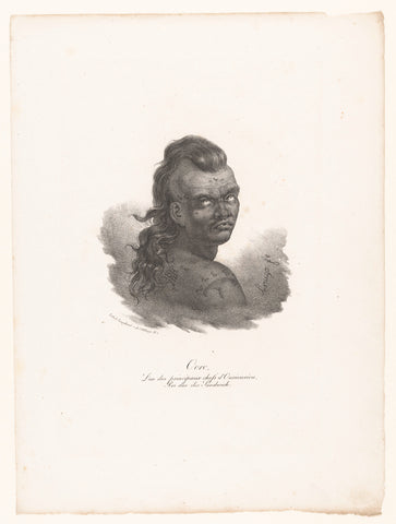 Portrait of Ooro, King of the Hawaiian Islands, Jacques Etienne Victor Arago, 1822 Canvas Print