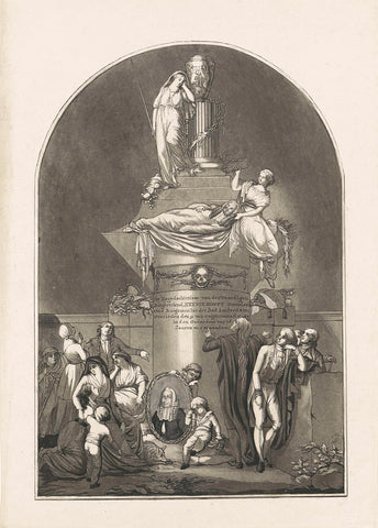 Allegorical funerary monument for Hendrik Hooft Danielsz., 1794, anonymous, 1794 Canvas Print