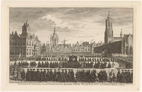 Funeral procession of Willem IV in Delft, 1752, Simon Fokke, 1752 Canvas Print