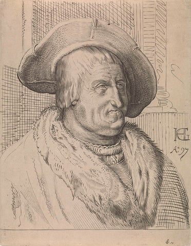 Portrait of an old man with hat, anonymous, 1601 - 1652 Canvas Print