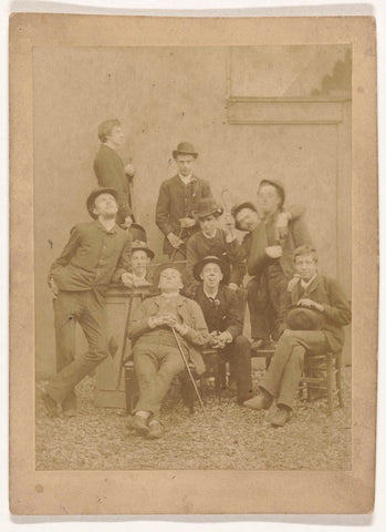 Group portrait of ten students, Israel David Kiek (attributed to), 1887 Canvas Print