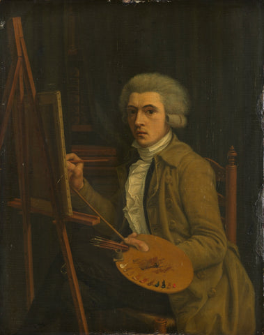 Portrait of a Painter, probably the Artist himself, Willem Uppink, 1788 Canvas Print