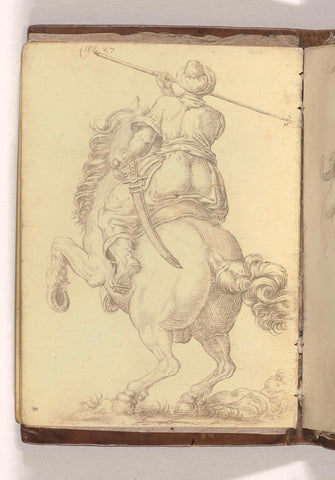 Rider with lance, the horse seen from behind, anonymous, 1587 Canvas Print