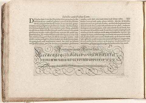 Description and writing example of the Fraktuer Letter, Simon Frisius, 1608 Canvas Print