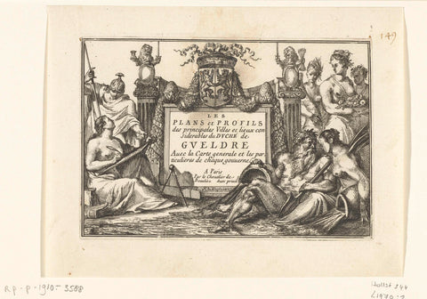 Titelprent voor 'Les plans et profils des principaux Villes et lieux considerables du duché de Gueldre' van Sébastien Beaulieu de Pontault, Romeyn de Hooghe, 1666–1670 Canvas Print