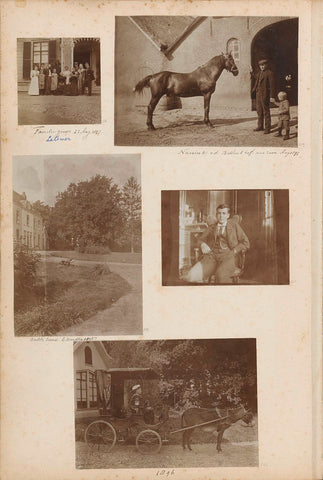 Boy in sailor suit sitting on the buck of a donkey cart, anonymous, 1896 Canvas Print